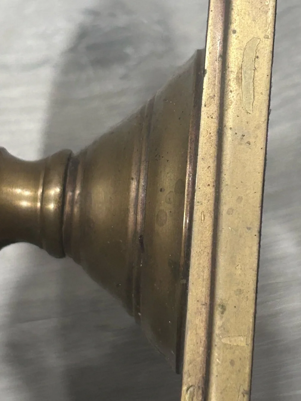 Vintage Andrea by Sadek Brass Pillar Candle Holder Square Base